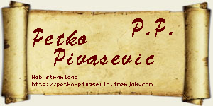Petko Pivašević vizit kartica